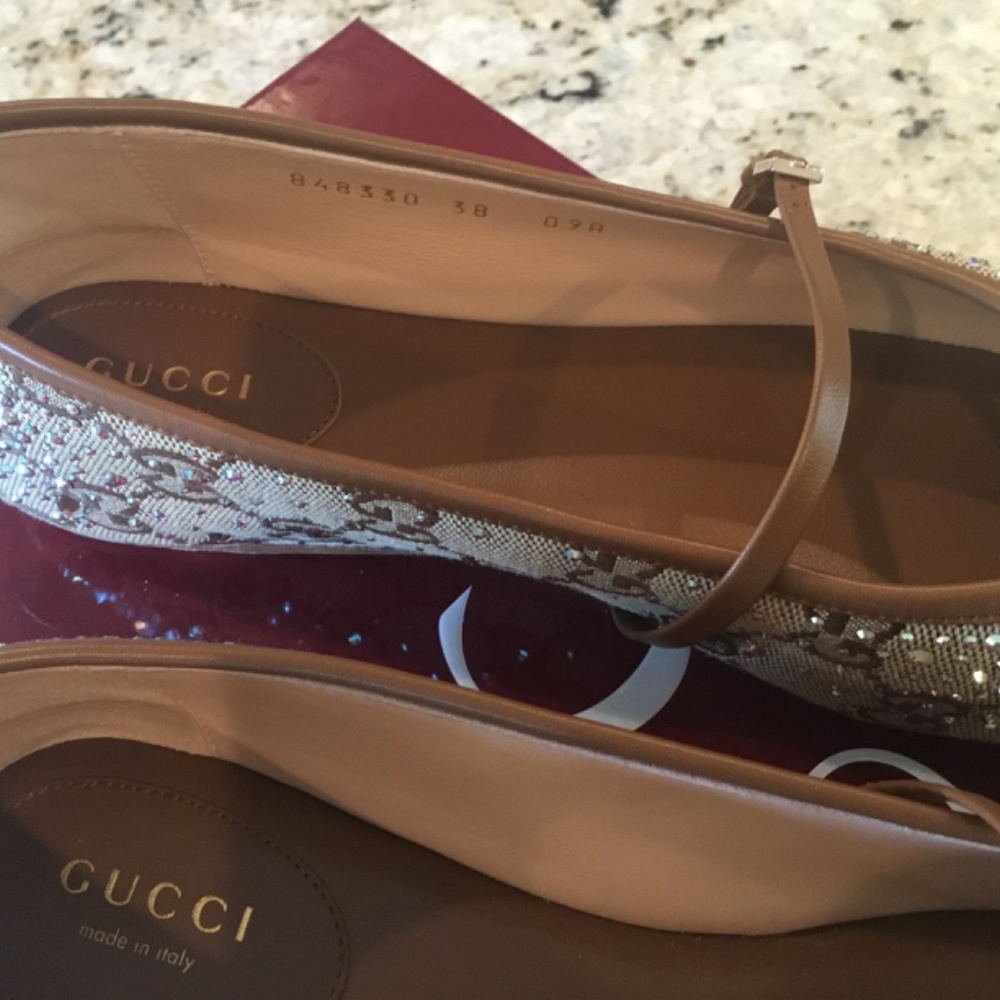 Authentic Gucci GG Horsebit Crystal Ballet flats - Picture 7 of 9